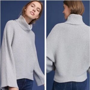 Anthropologie Moth Tisbury Cowl Neck Sweater Knitted in Black Size XS